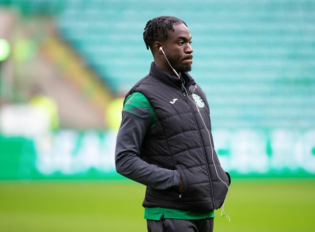 Hibs talisman Élie Youan will be a spectator for Saturday's visit of Motherwell