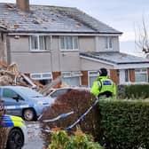 The scene of the explosion at Baberton Mains Avenue the morning after the explosion on Friday, December 1.