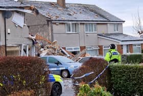 The scene of the explosion at Baberton Mains Avenue the morning after the explosion on Friday, December 1.