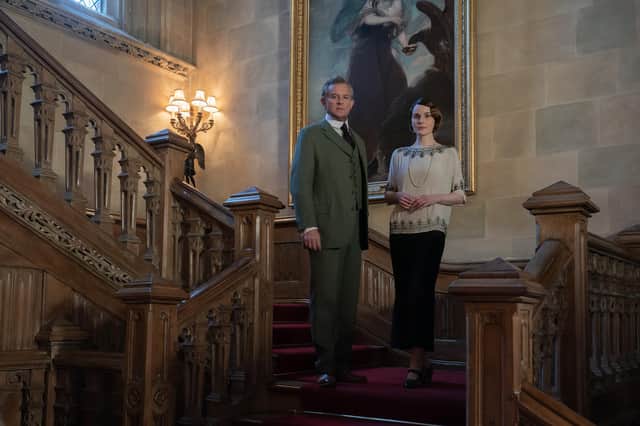 Pictured: Hugh Bonneville stars as Robert Grantham and Michelle Dockery as Lady Mary in Downtown Abbey.