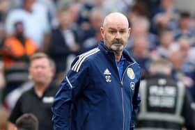 Scotland boss Steve Clarke looks on during the Nations League defeat in Dublin. Picture: Getty Images