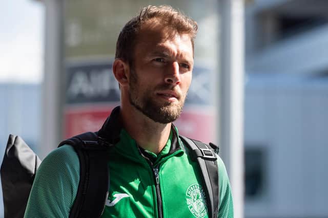 Hibs striker Christian Doidge is set to return from injury ahead of schedule. (Photo by Mark Scates / SNS Group)