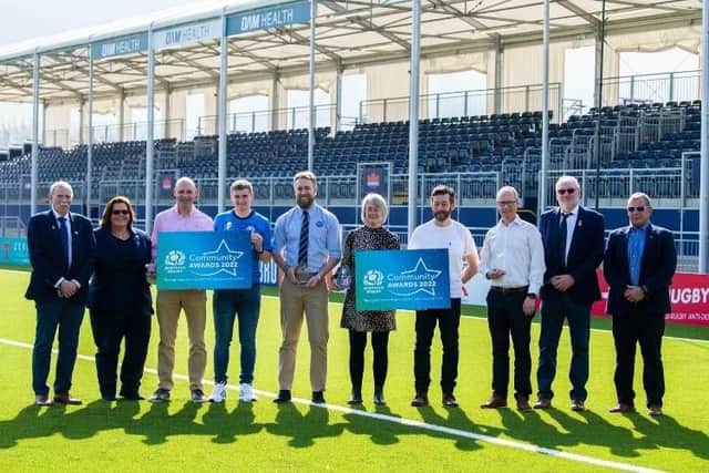 The winners were presented with their awards at Scotland women's match against England on Saturday, receiving a personalised trophy and prize.
