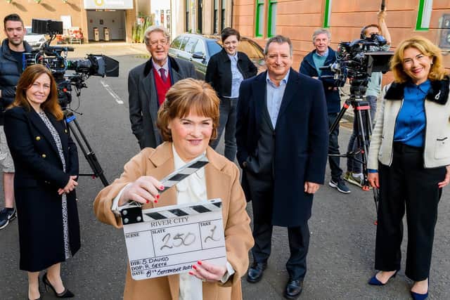 Susan Boyle makes a guest appearance in River City which was originally to be set around Leith's Shore  Pic: Alan Peebles