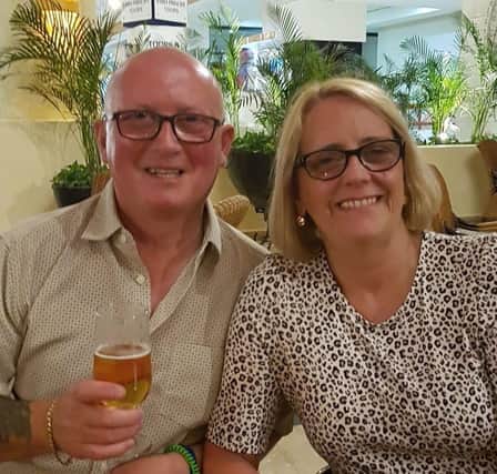 Doreen and Roddy Scott enjoying a drink as a happy couple