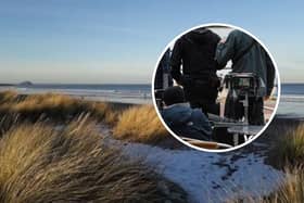 The presenter of BBC show Escape to the Country was spotting filming in East Lothian, on Belhaven Bay in Dunbar.
