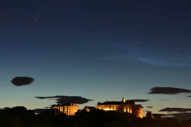 Stunning images of the comet above Edinburgh Castle were captured by Graham Gaw, a school teacher, from his vantage point on the Bruntsfield Links.
