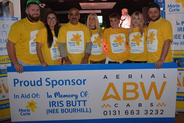 Jimmy Butt and his family, at the recent Loanhead fundraiser for Marie Curie, in memory of his late wife Iris.
