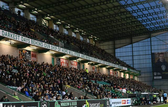 Hibs fans in attendance at Easter Road. Picture: SNS