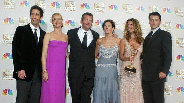 Original cast members David Schwimmer, Lisa Kudrow, Matthew Perry, Courteney Cox, Jennifer Aniston, Lisa Kudrow, and Matt LeBlanc. Picture: Getty Images