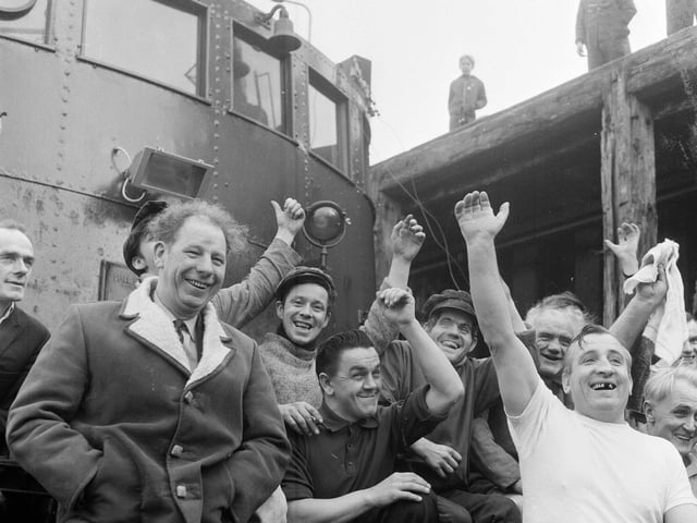 The crew from the Granton trawler Malcolm Croan, 1966.
