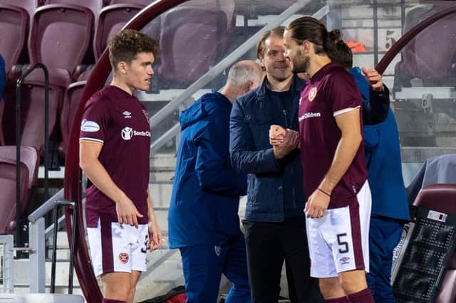 Peter Haring makes his first competitive start for Hearts since the 2019 Scottish Cup final. Picture: SNS