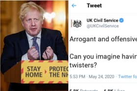 The tweet from the UK Civil Service official account has since been deleted