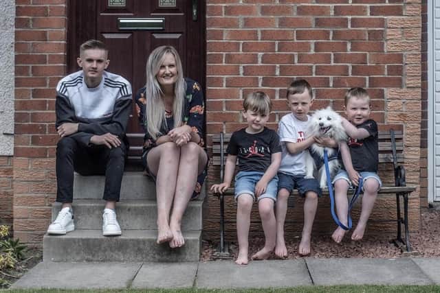 The family have been through such a tough time. Pictured are Jack Carr, Danielle Carr, Jude Carr, Lewis Carr.