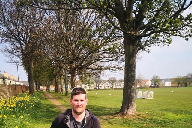 Andrew Harkness walked 24,500 steps a day, every day in April for Fionn Brogan Trust