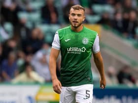 Hibernian's Ryan Porteous will miss two games after being ordered off at Ibrox. (Photo by Craig Foy / SNS Group)