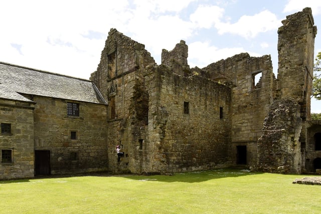 Aberdour Castle in Fife is used in Outlander season 1 as the monastery where Claire and Murtagh take Jamie to recover from his injuries at the hands of Black Jack Randall.