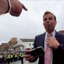 The BBC's James Cook came in for abuse outside a Tory leadership hustings event in Perth