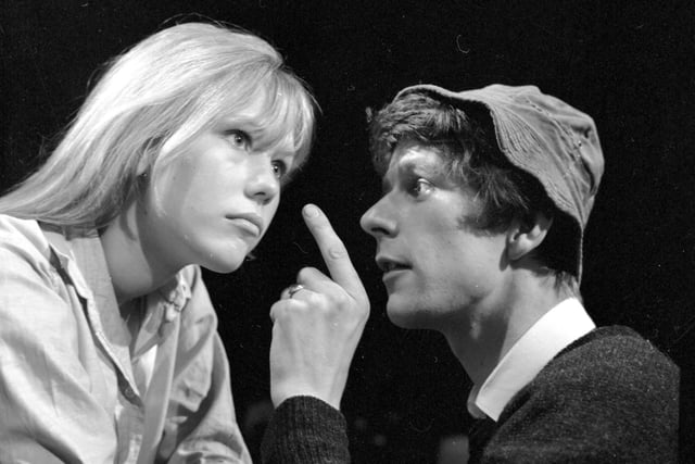 Actors Tessa Wyatt and Ewen Solon in The Swallows at the Traverse Theatre during the Edinburgh International Festival in August 1966.