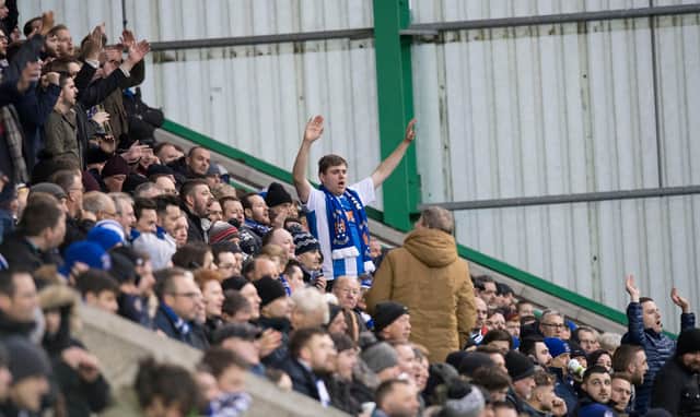 Kilmarnock fans at Easter Road for a pre-pandemic fixture