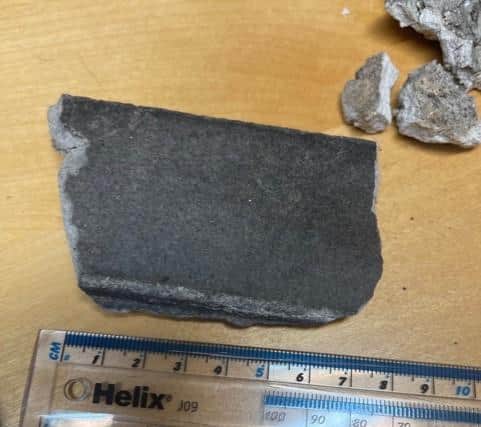 The piece of masonry which fell in June was 8cm long