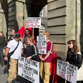 The campaigners staged a protest outside Edinburgh City Chambers, calling for safe consumption facilities.