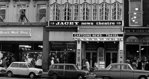 Jacey was ocated at 131 Princes Street (just one door up from present-day HMV). The cinema was known for its eclectic mix of independent art house cinema, continental movies as well as the odd X-rated flick.