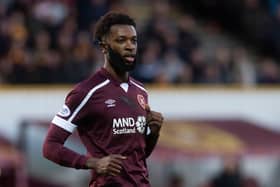 Beni Baningime was stretchered off during Hearts' 2-0 win over St Mirren at the weekend. Picture: SNS