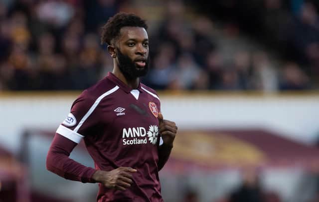 Beni Baningime was stretchered off during Hearts' 2-0 win over St Mirren at the weekend. Picture: SNS