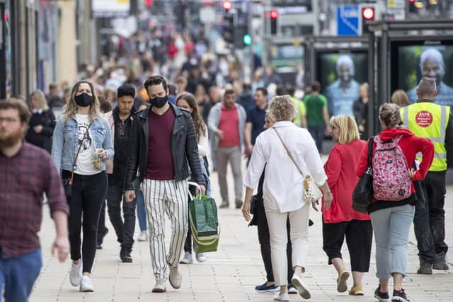 Shoppers have been steadily returning to Princes Street in Edinburgh following the easing of some lockdown restrictions. Picture: Jane Barlow/PA