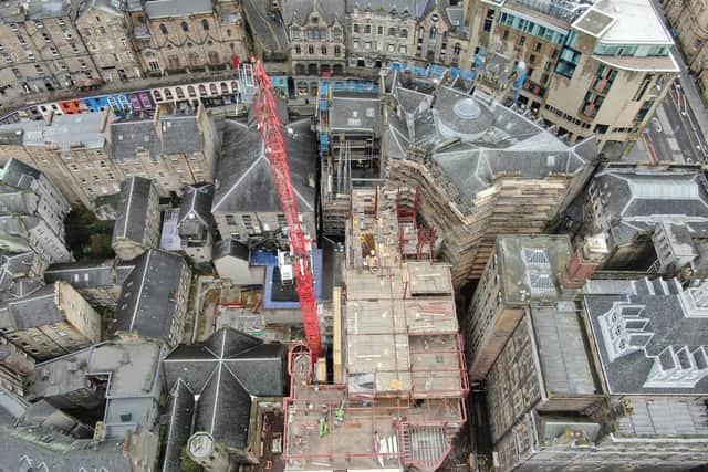 Aerial shot of Edinburgh Vrigin Hotel development picture: William Bell