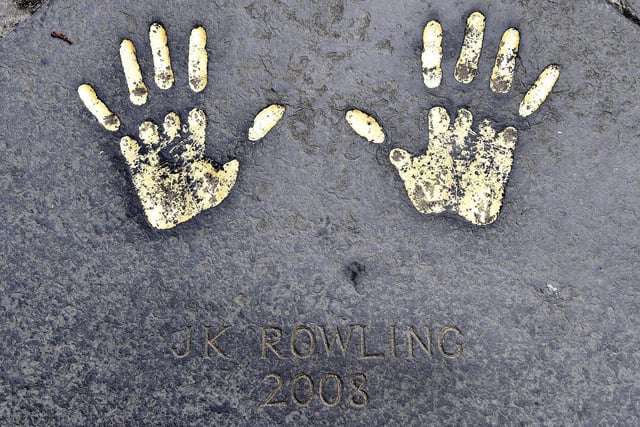 You can view the Harry Potter author's handprints in the pavement on the north side of the Quadrangle at the City Chambers. The prints were produced when she was awarded the Edinburgh Award in 2008.
