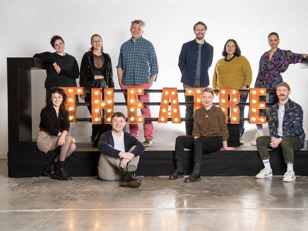 National Theatre of Scotland artistic director Jackie Wylie (front row, second from right) with some of artists and creatives working on the company's 2023 shows. Picture: Kirsty Anderson