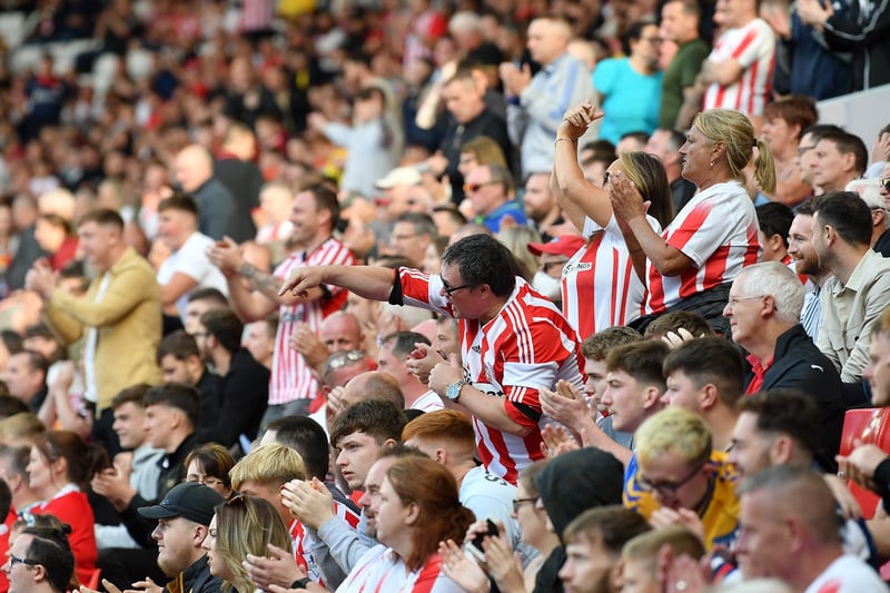 Sunderland supporters get behind their team at the Stadium of Light.