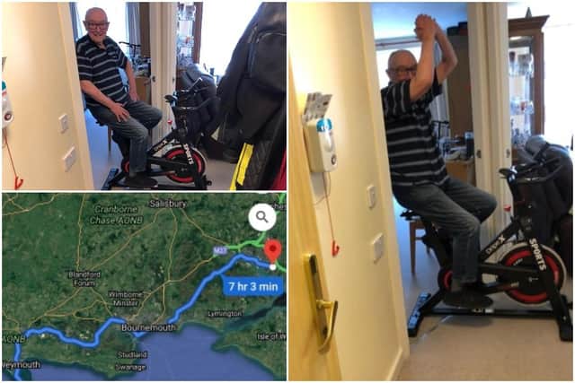 83-year-old Jim Hay, who has chronic obstructive pulmonary disease (COPD), has taken on a mission to virtually cycle to London and back from his home in Dorset, where he now lives, to raise money for NHS for Edinburgh and Lothians Health Foundation.