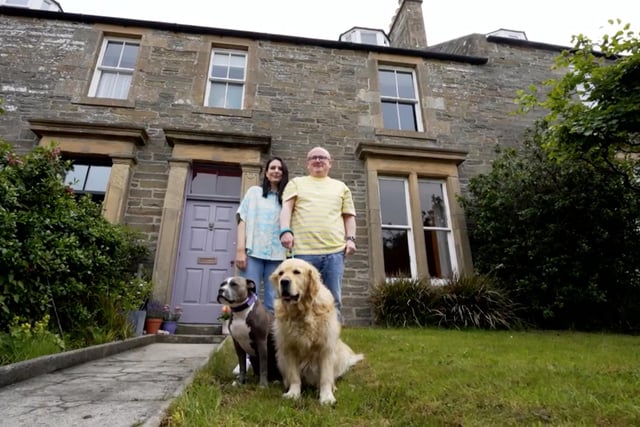 The Pastel House is home to Jay and Rob who relocated to Orkney from London four years ago along with their dogs Margo and Ely and cat, Royal Tenenbaum