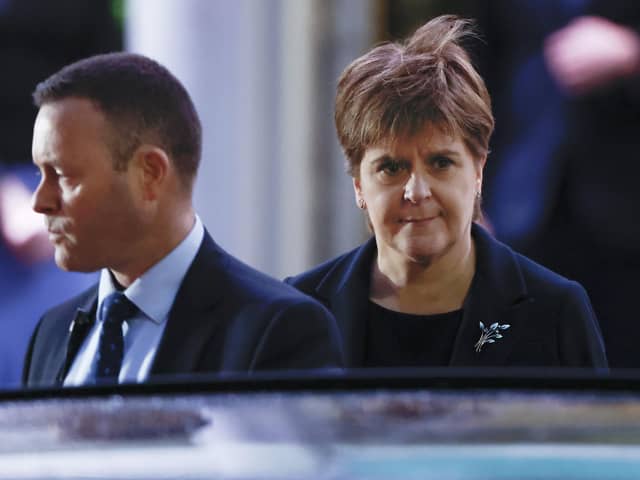 Former First Minister of Scotland Nicola Sturgeon departs the UK Covid inquiry at the Edinburgh International Conference Centre (EICC) on January 31 (Photo by Jeff J Mitchell/Getty Images)