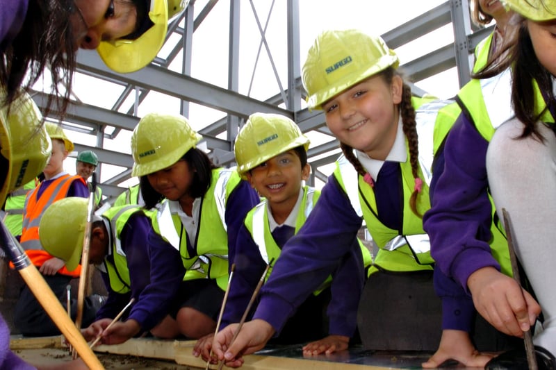 Pupils at St Joseph's RC Primary School, Millfield, who helped to create a new foundation stone for their new school. Who remembers this from 10 years ago?
