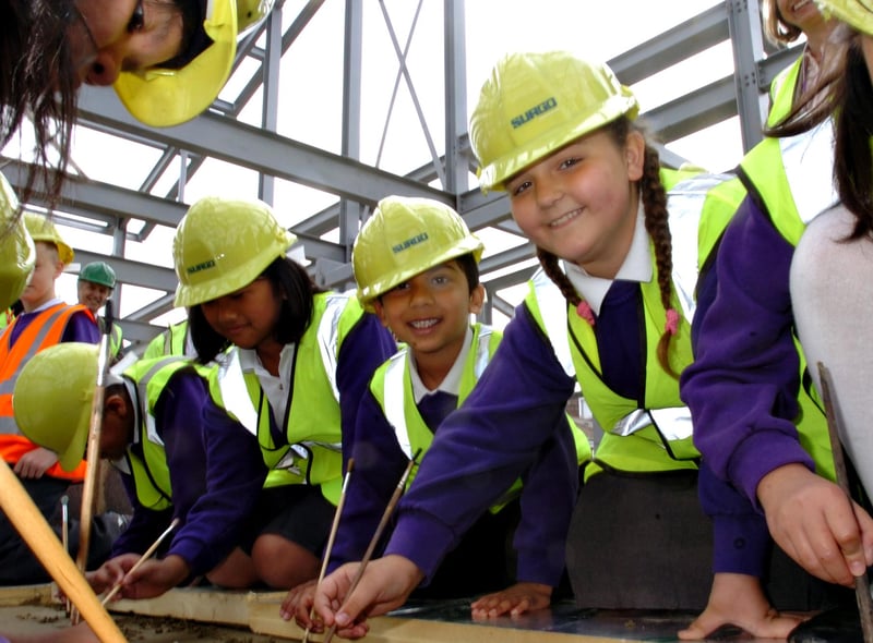 Pupils at St Joseph's RC Primary School, Millfield, who helped to create a new foundation stone for their new school. Who remembers this from 10 years ago?