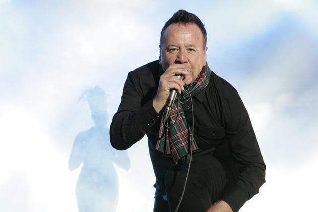 Simple Minds frontman Jim Kerr, performing at the Ross Bandstand. Photo by Toby Williams.
