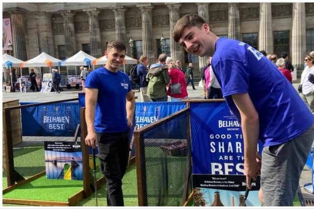 Belhaven Brewery has created a mini-golf course on The Mound in Edinburgh next to their pop-up bar.