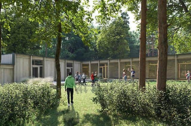 An artist's impression of how the planned forest learning centre in Balerno will look.