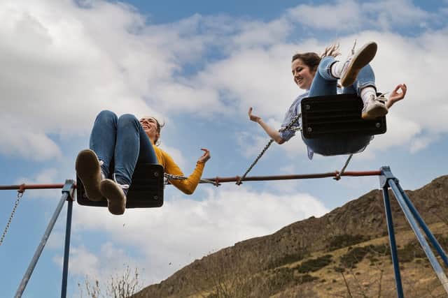 The All or Nothing aerial dance company will be bringing a giant set of swings into the Royal Botanic Garden for the festival. Picture: Suzanne Heffron