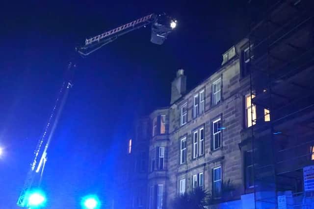 Emergency serviced attended a blaze on Brunton Terrace, Edinburgh.