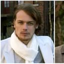 Sam Heuguan is unrecognisable from his days in River City, left, to his current starring role in Outlander, right.