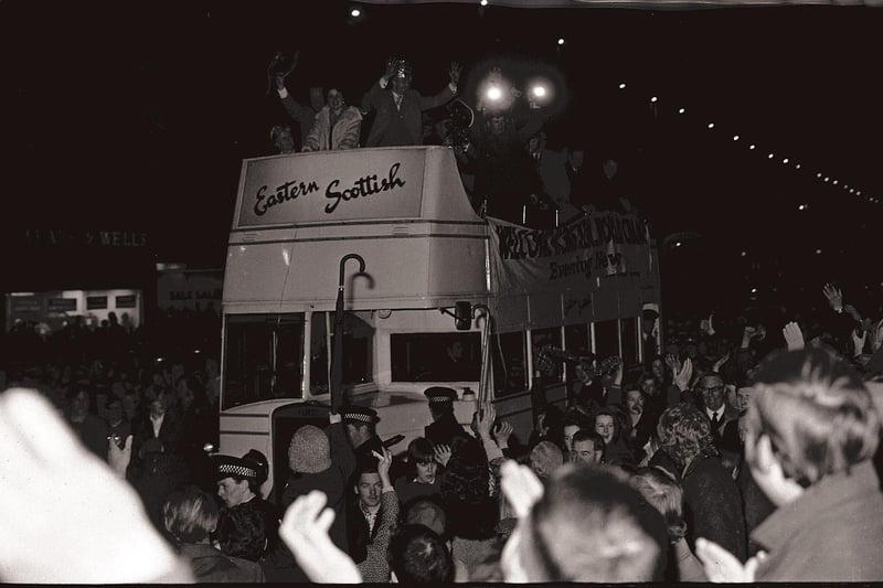 Ken was welcomed home to Edinburgh with a special open top bus along Princes Street after becoming world champion in February 1971.