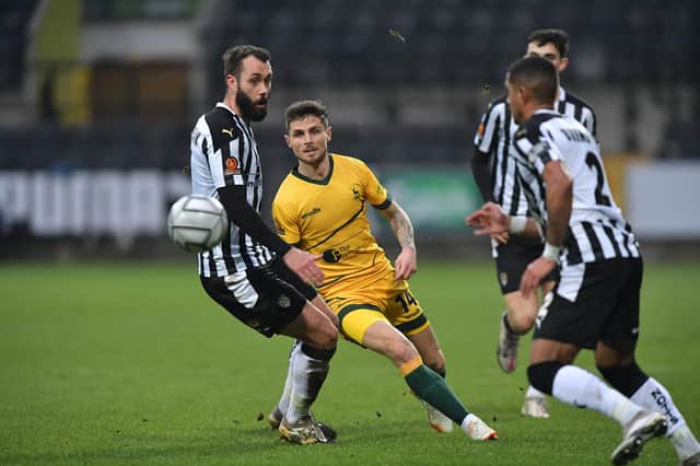 Gavan Holohan in action for Hartlepool United against Notts County.