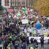 Demonstrators during the Fridays for Future Scotland march through Glasgow during the Cop26 summit in Glasgow. Picture date: Friday November 5, 2021.
