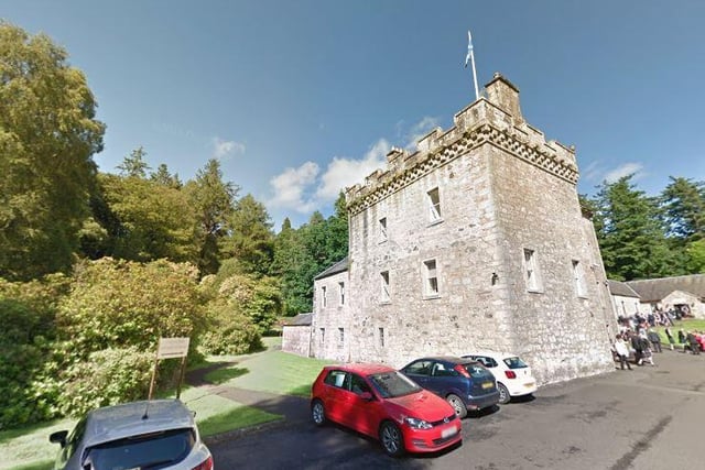 This castle had been home to the Barons of Culcreuch since 1699 and was later converted into a hotel in the 1980s, before closing to the public in early 2020. It is reputedly haunted by several ghosts, including a phantom harpist whose music has often been heard in the dead of night.