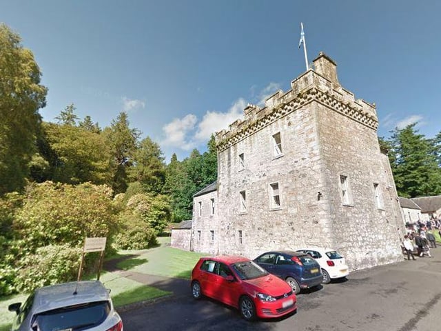 This castle had been home to the Barons of Culcreuch since 1699 and was later converted into a hotel in the 1980s, before closing to the public in early 2020. It is reputedly haunted by several ghosts, including a phantom harpist whose music has often been heard in the dead of night.